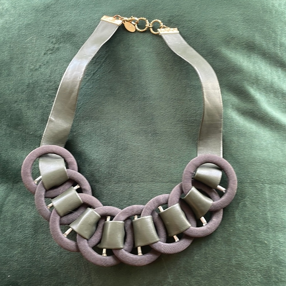 Unique leather strap necklace
